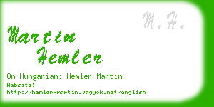 martin hemler business card